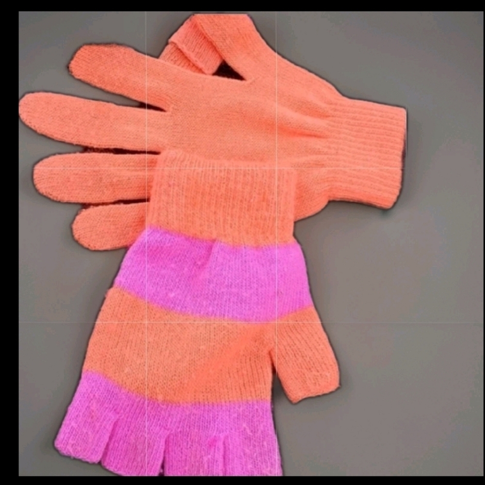 Tangerine Pink Stretch Gloves One Size Fits Most